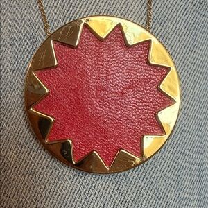 House of Harlow 1960 Gold and Red Starburst Pendant Necklace